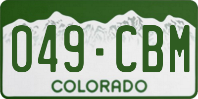 CO license plate 049CBM
