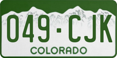 CO license plate 049CJK