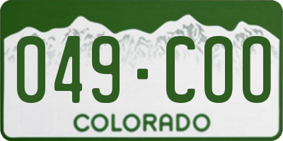 CO license plate 049COO