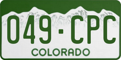 CO license plate 049CPC
