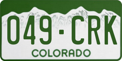 CO license plate 049CRK