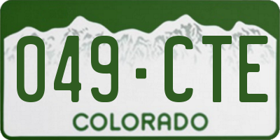 CO license plate 049CTE