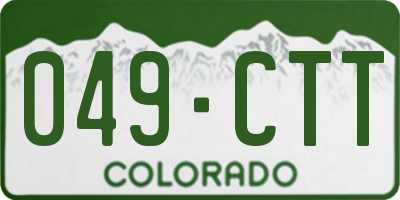 CO license plate 049CTT