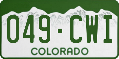 CO license plate 049CWI