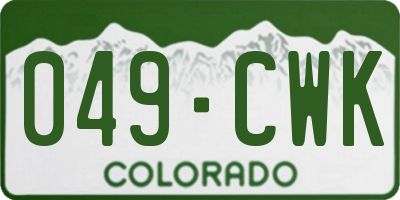 CO license plate 049CWK