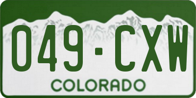 CO license plate 049CXW