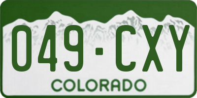 CO license plate 049CXY