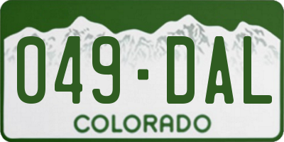 CO license plate 049DAL