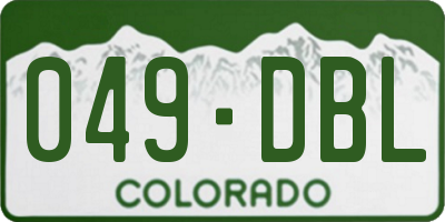 CO license plate 049DBL