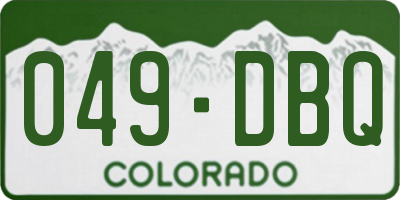 CO license plate 049DBQ