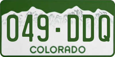 CO license plate 049DDQ