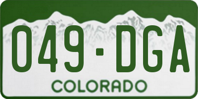 CO license plate 049DGA