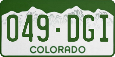 CO license plate 049DGI