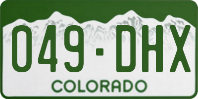 CO license plate 049DHX