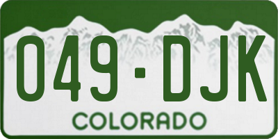 CO license plate 049DJK