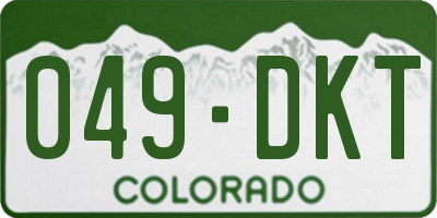 CO license plate 049DKT