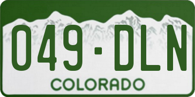 CO license plate 049DLN