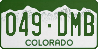 CO license plate 049DMB