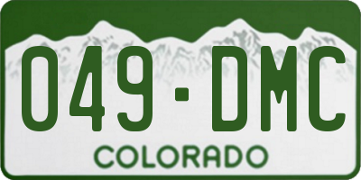 CO license plate 049DMC