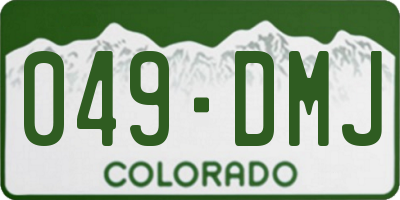 CO license plate 049DMJ