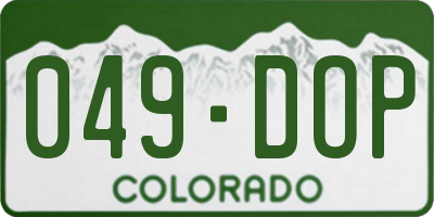 CO license plate 049DOP