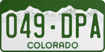 CO license plate 049DPA