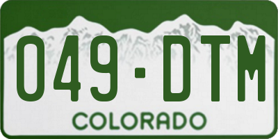 CO license plate 049DTM