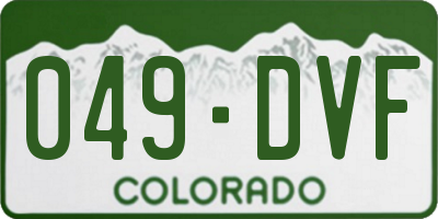 CO license plate 049DVF