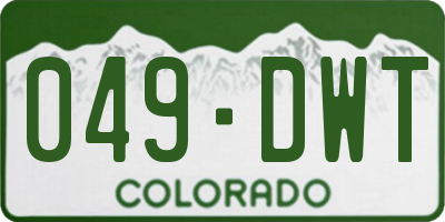 CO license plate 049DWT