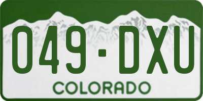 CO license plate 049DXU