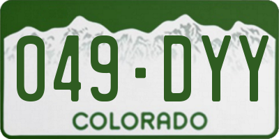 CO license plate 049DYY