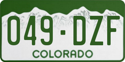 CO license plate 049DZF