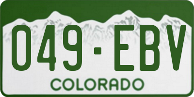 CO license plate 049EBV