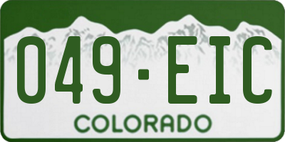 CO license plate 049EIC