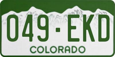 CO license plate 049EKD