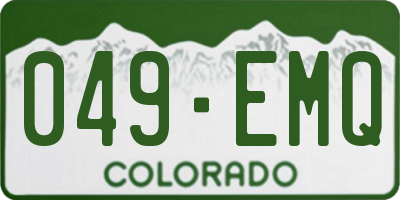 CO license plate 049EMQ