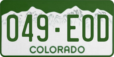 CO license plate 049EOD