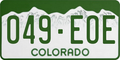 CO license plate 049EOE