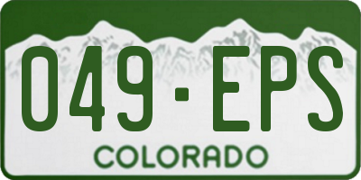 CO license plate 049EPS