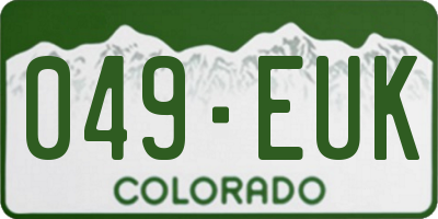 CO license plate 049EUK