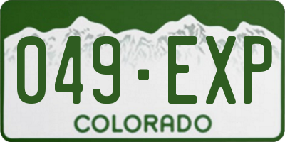 CO license plate 049EXP