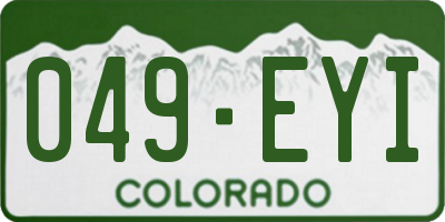 CO license plate 049EYI