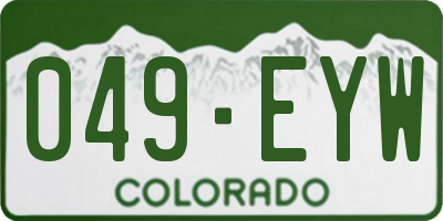 CO license plate 049EYW