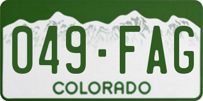 CO license plate 049FAG