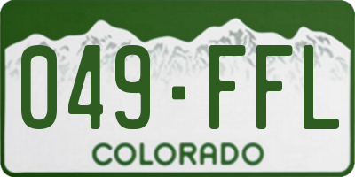 CO license plate 049FFL