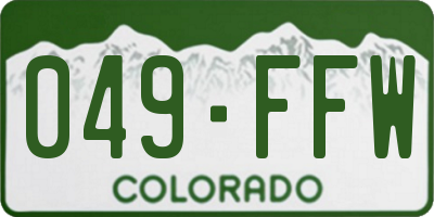 CO license plate 049FFW