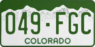 CO license plate 049FGC