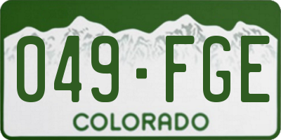 CO license plate 049FGE