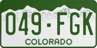 CO license plate 049FGK