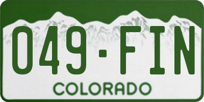 CO license plate 049FIN